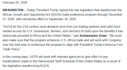 Press release from the Office of the United States Trade Representative. PHOTO/Screengrab by People Daily Digital