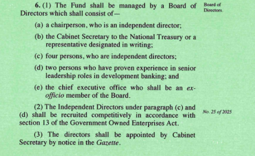 Part of the National Infrastructure Fund Bill. PHOTO/Screengrab by People Daily Digial