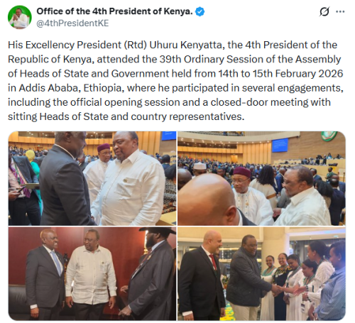 X post by the Office of the 4th President of Kenya. PHOTO/Screengrab by People Daily Digital