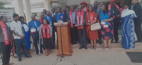 Jubilee and PNU Party NEC officials. PHOTO/A screengrab by PD Digital