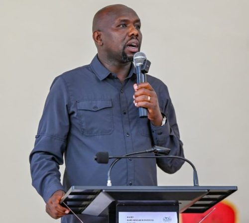 Interior Cabinet Secretary Kipchumba Murkomen addressing a gathering in Naivasha on Wednesday, February 18, 2026. PHOTO/https://web.facebook.com/OnesimusKipchumbaMurkomen