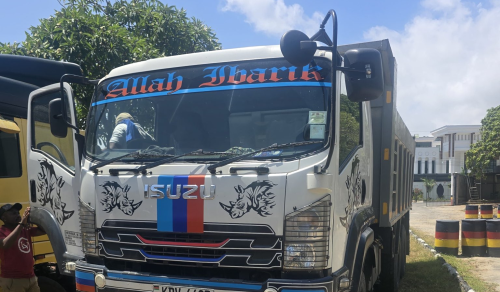 One of the recovered stolen lorries. PHOTO/@DCI_Kenya/X