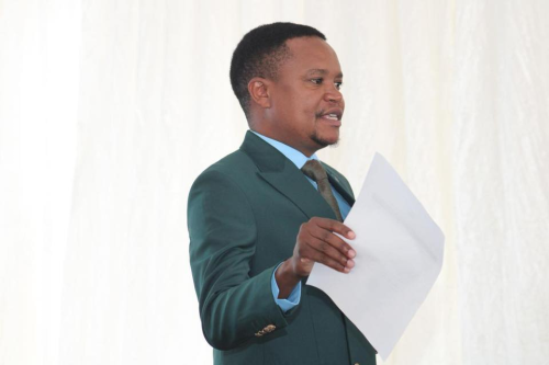 Molo MP Kuria Kimani during a public participation session on the proposed partial divestiture of the Government's shareholding in Safaricom PLC at Mavoko NG-CDF Offices, Machakos County, on Tuesday, February 3, 2026. PHOTO/https://www.facebook.com/ParliamentKE