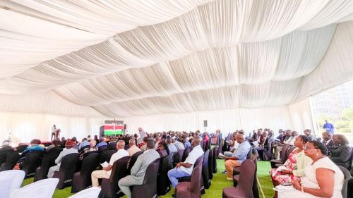 Members of the public attending a public participation session on the proposed partial divestiture of the Government's shareholding in Safaricom PLC at Mavoko NG-CDF Offices, Machakos County, on Tuesday, February 3, 2026. PHOTO/https://www.facebook.com/ParliamentKE