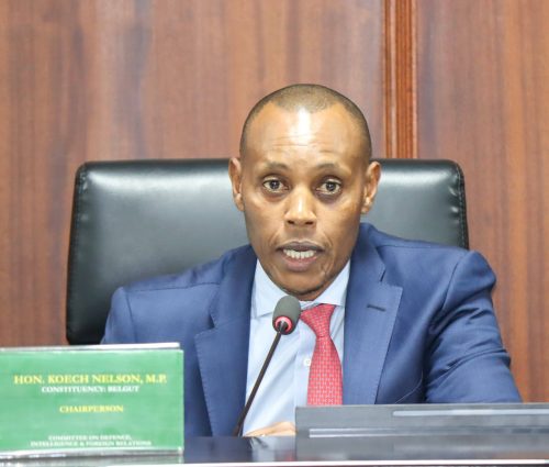 Nelson Koech during the National Assembly briefing on Kenyan citizens in Russia. PHOTO/https://www.facebook.com/ParliamentKE