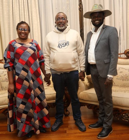 Former Agriculture CS Mithika Linturi posing for a photo with impeached Meru Governor Kawira Mwangaza during the United Opposition's visit to her home in Ntumbiri, Meru County, on Saturday, March 7, 2026. PHOTO//https://www.facebook.com/DPGachagua