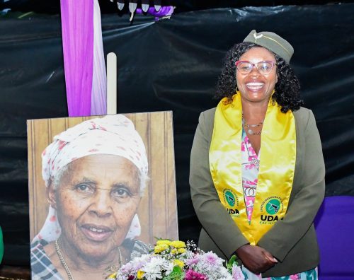 Githunguri Member of Parliment doning a United democratic Alliance UDA scaff during her condolence visit at Senator Karungo Wa Thangwa's home on Friday, March 13, 2026. PHOTO//https://www.facebook.com/HonGathoniWamuchombaHSCMP
