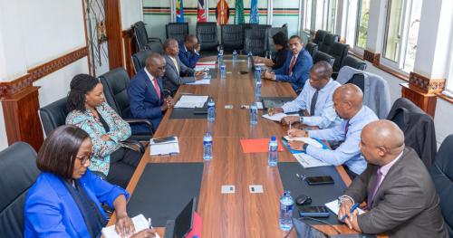 A hybrid meeting between officials from the Ministry of Foreign Affairs and Kenya's ambassadors in the Middle East.
