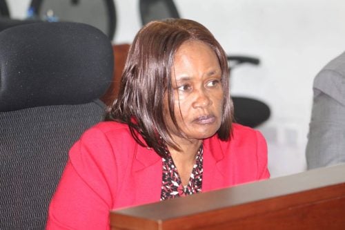 Acting TSC CEO Eveleen Mitei. PHOTO/https://www.facebook.com/ParliamentKE