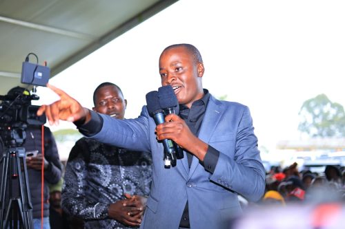 Late Johana Ng'eno's aide Benard Ngeno addressing mourners at Emurua Dikirr Primary School on Friday, March 6, 2026: PHOTO/facebook.com/Kipsimaradi