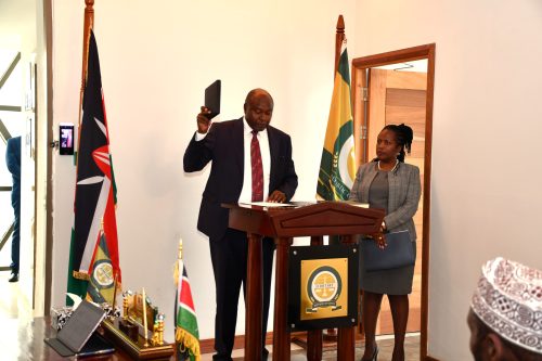 Francis Meja takes office as Public Service Commission chair. PHOTO/ @PSCKenya/X