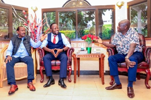 George Natembeya with opposition principals Kalonzo Musyoka and Rigathi Gachagua.