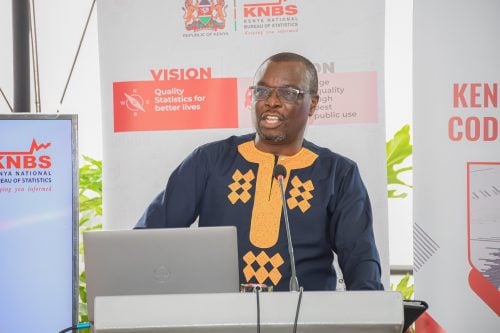 KNBS Director General Macdonald Obudho during a past event. PHOTO/@KNBStats/X