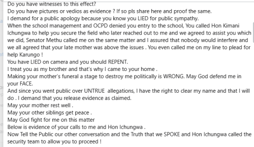 The statement by Gathoni Wamuchomba