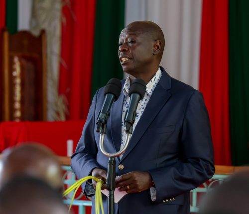 Former Deputy President Rigathi Gachagua speaks during a church service at ACK Diocese of Kirinyaga, Ndia Constituency in Kirinyaga County on Sunday, March 29, 2026. PHOTO/https://www.facebook.com/DPGachagua