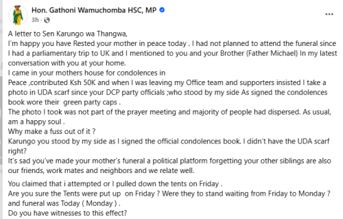 The statement by Gathoni Wamuchomba