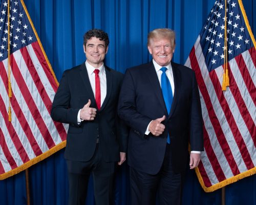 Joe Kent with Donald Trump at a past event. PHOTO/@joekent16jan19/X