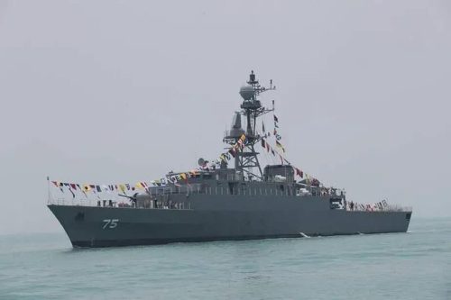 Iranian warship IRIS Dena. PHOTO/@MarioNawfal/X
