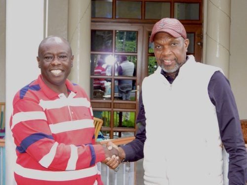 Jubilee Party Deputy Party Leader Jeremiah Kioni, on March 20, 2026, during a candid and high-level engagement with former Deputy President Rigathi Gachagua, leader of the Democracy for Citizens Party (DCP). PHOTO@HonKioni/X