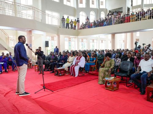 Nairobi senator Edwin Sifuna speaks during the dedication of the cathedral and installation of the bishop's office at the Pentecostal Evangelistic Fellowship of Africa (PEFA), Ruai, in Kasarani Constituency, Nairobi County, on Saturday, March 14, 2026. PHOTO/@edwinsifuna/X