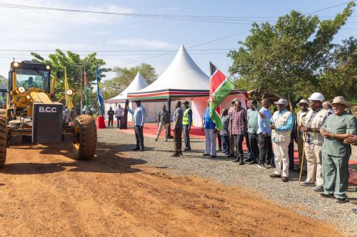 President William Ruto during the launch of 13-kilometre Nangina–Sio Port–Okados–Mundere Road and Budalang’i Modern Market Busia County.on March 16, 2026. PHOTO/@WilliamsRuto/X