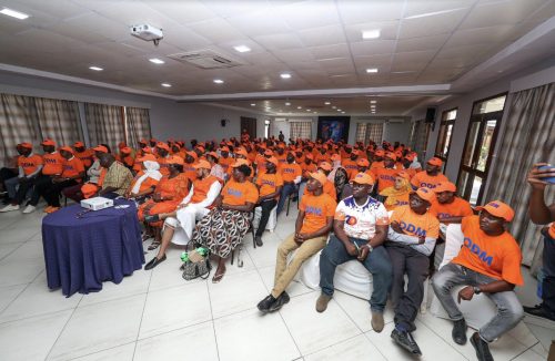 Kilifi County ODM Chairman Gideon Mungaro leading a consultative meeting with ODM aspirants in Kilifi. PHOTO/@TheODMparty/X