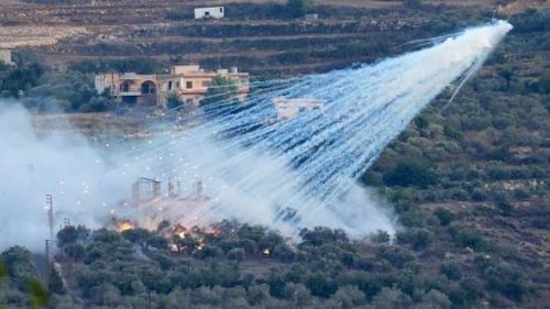 White phosphorus disperses over. PHOTO/@JasADRxquisites/X