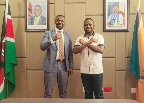 Secretary General Davji Atellah with Transzoia Governor George Natembeya on Wednesday, March 4, 2026.PHOTO/@Davji/X.