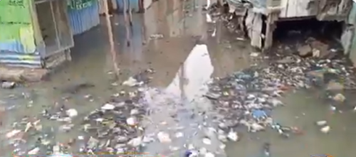 Mukuru Kwa Reuben floods. PHOTO/A screengrab by PD Digital