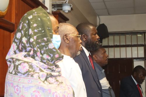 Former Kenya Hospital Association Limited director's appear before Milimani Principal Magistrate Teresia Nyangena on Monday, March 16, 2026.PHOTO/Zipporah Ngwatu