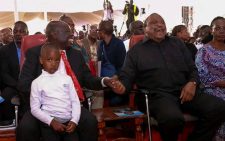 Uhuru and Gachagua share light moments at Karaba’s funeral in Kirinyaga