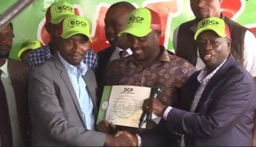 Democracy for the Citizens Party (DCP) leaders endorsing Vincent Rotich at DCP headquarters on April 7, 2026. PHOTO/https://www.facebook.com/josphat.joze