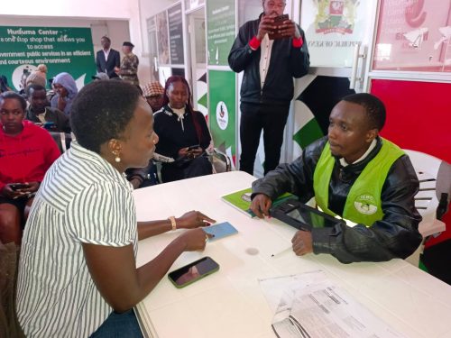 Chepkirui Kones at the IEBC desk in Bomeet Huduma for verification of her vote on April 28, 2026. PHOTO/https://web.facebook.com/search/top/?q=chepkirui%20kones