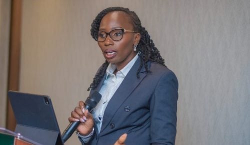 Former LSK president Faith Odhiambo at a past address. PHOTO/@FaithOdhiambo8/X