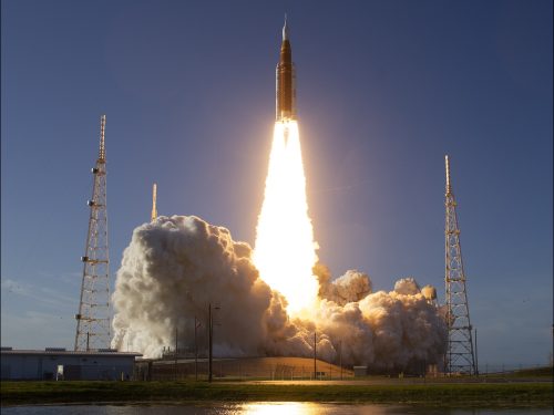 Artemis II rocket lifts off from Kennedy Space Center in Florida. PHOTO/@nasahqphoto/X