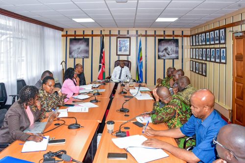 CS Kipchumba Murkomen chairing a meeting of the technical committee overseeing the establishment and operationalization of the unit. PHOTO/@kipmurkomen/X