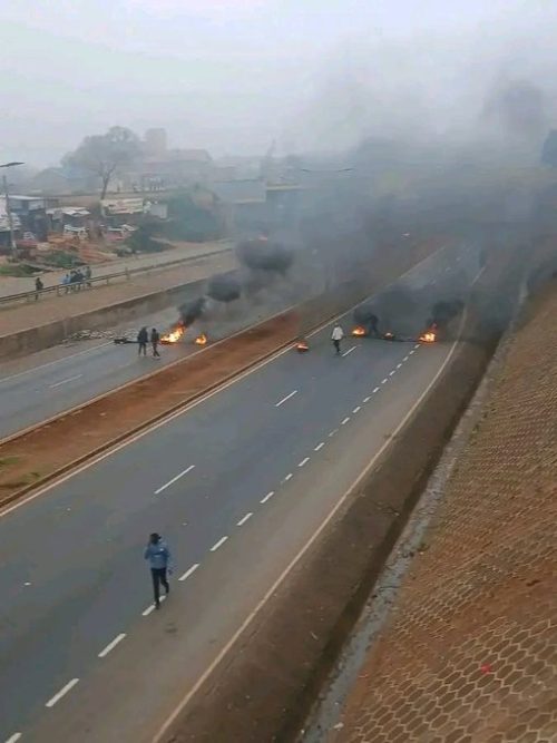 Kikuyu road blockade. PHOTO@motoristsoffice/X