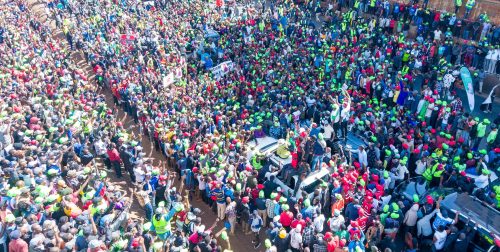 Opposition leaders, during the Kikuyu rally on April 11, 2026. PHOTO/@KarungoThangwa/X