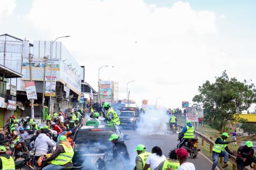 Opposition leaders teargassed during the Kikuyu rally on April 11, 2026. PHOTO/@KarungoThangwa/X