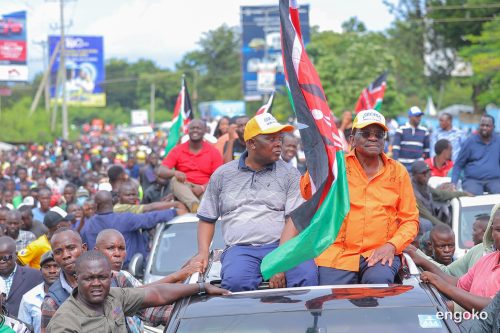 James Orengo and Godfrey Osotsi during the rally. PHOTO/@orengo_james/