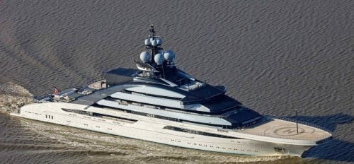 Superyacht Nord passing through the Strait of Hormuz. PHOTO/@WarMonitor3/X