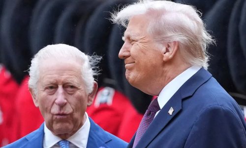 Donald Trump and King Charles III in a past event. PHOTO/@EchiquierSocial/X 