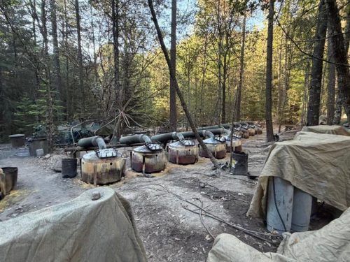 A clandestine meth lab destroyed during the operation before the fatal crash. PHOTO/@EJTO_FAM_GN/X