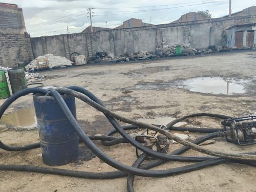 Items recovered at the illegal fuel siphoning site in Nairobi. PHOTO/@EPRA_KE/X