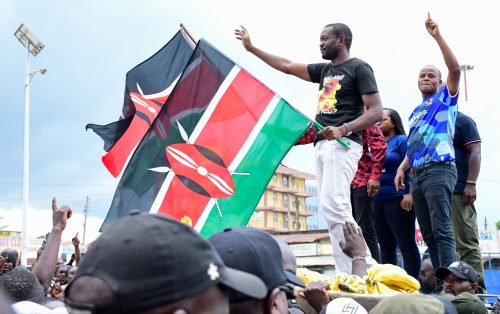 Linda Mwananachi leaders during a rally at Shamakhokho, Vihiga County on Saturday, April 25, 2026.