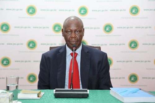 Court of Appeal judge Katwa Kigen during his interview for the Supreme Court judge position. PHOTO/@jsckenya/X