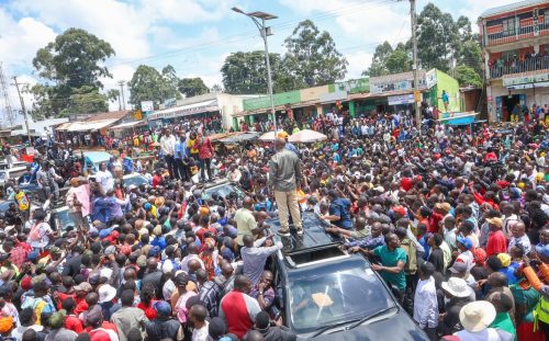 Linda Mwananachi leaders during a rally at  Shamakhokho, Vihiga County on Saturday, April 25, 2026. PHOTO/https://www.facebook.com/babuowinongili