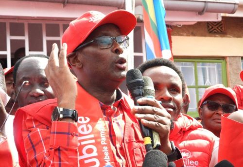 Jubilee Party Secretary General Moitale Ole Kenta addressing in Kisii. PHOTO/https://www.facebook.com/TheJubileeParty