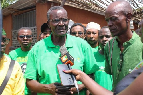 UGM leader David Maraga addresses the press in Kisumu as he calls for increased youth participation in voter registration. PHOTO/Viola Kosome