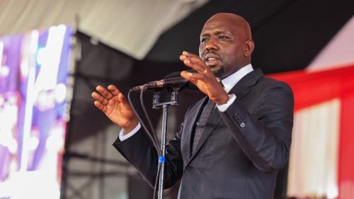 Interior Cabinet Secretary Kipchumba Murkomen making his address during a past event: PHOTO/https://www.facebook.com/OnesimusKipchumbaMurkomen